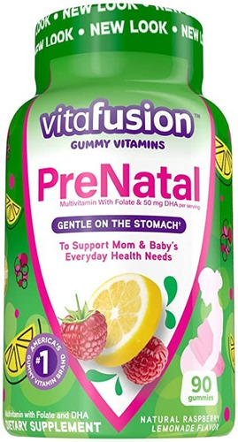 Vitafusion Prenatal 90 Gomitas Sabor Frambuesa Limonada