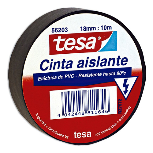 Cinta Aislante Tesa Negra 10m X 18mm