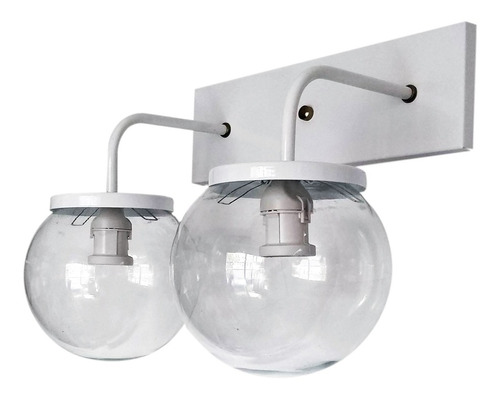 Aplique Pared Moderno Vintage 2 Luces Globo Transparente E27