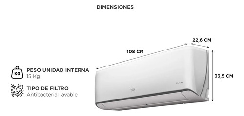 Aire Acondicionado Bgh Split F/c Bgh 5500f 6500w Bs65