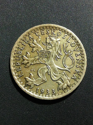 2 Monedas De Checoslovaquia Antiguas 1928 & 1933 Excelentes