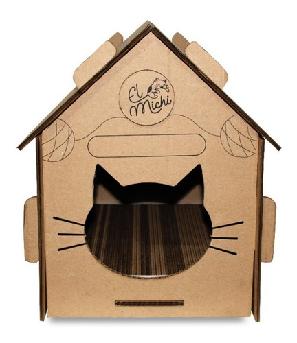 Cat Box - Casa De Cartón Para Gatos Con Rascador