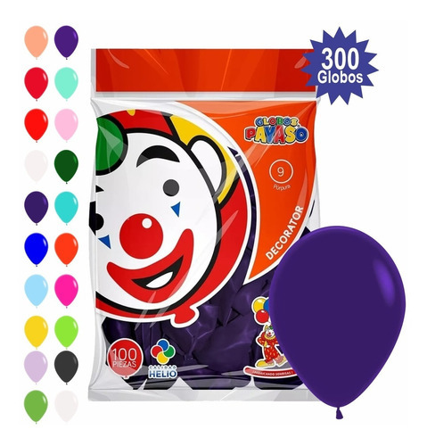 Globos De Latex, No. 9 Payaso - 300 Piezas - Pinpay1 - Color Azul marino