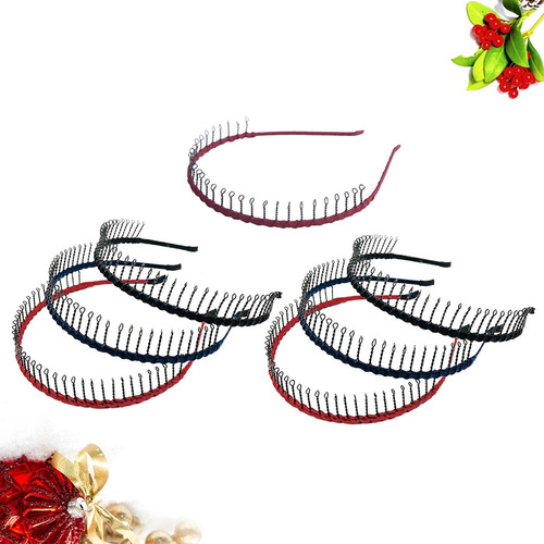 Diadema De Pelo Largo De Metal Con Peine De 7 Piezas