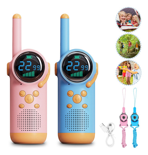 Radios Walkie Talkies Para Niños Pantalla A Color 2 Piezas