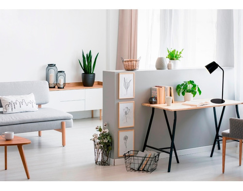 Imagen 2 de 10 de Lámpara De Mesa Tromso E27 Bulbo Deco Blanco Negro