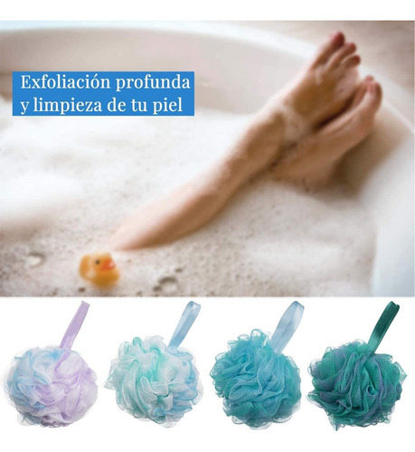 Paquete De 4 Esponjas De Baño Exfoliantes Corporales