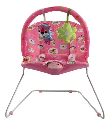 Imagen 4 de 4 de Silla mecedora para bebé Bebesit Safari rosa