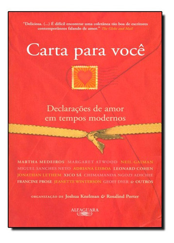 Carta Para Voce: Carta Para Voce, De Vários., Vol. Não Aplica. Editora Alfaguara Brasil, Capa Mole Em Português