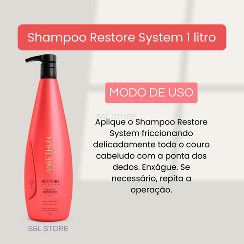 Shampoo Restaurador Aneethun Restore System 1 Litro