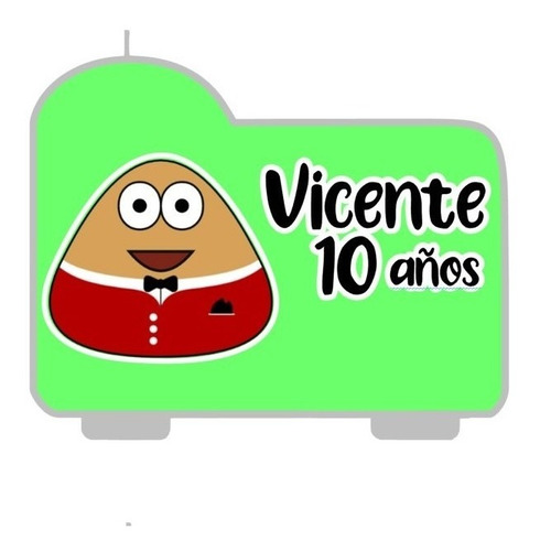 Vela De Cumpleaños Personalizada Cumpleaños Tematica Pou