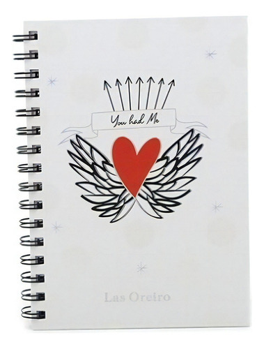 Cuaderno Las Oreiro Tapa Dura A5 Rayado Con Espiral 13895 Color Blanco