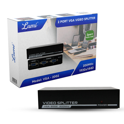 Vídeo Splitter 1x2 - Distribuidor De Sinal Vga Ativo Lumi