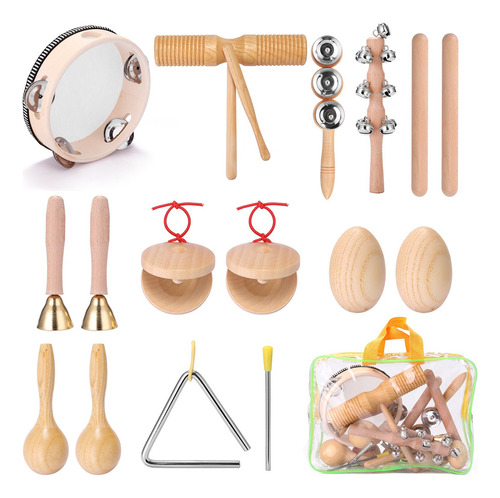 Kit De Instrumentos De Percusión De Mano Para Niños, 13 Unid