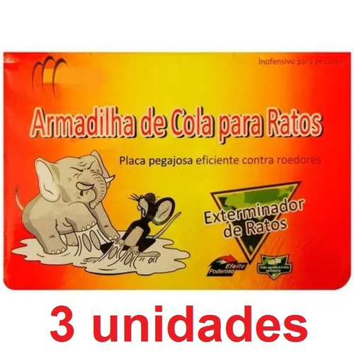 Kit 3 Unidades Ratoeira Adesiva Rato Armadilha Outlet Oferta