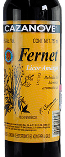 Licor Fernet Cazanove 750 Ml