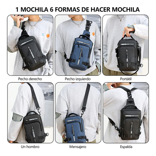 Mochila De Hombro, Bolsa Pecho Mochila Cruzada Pecho Mochila