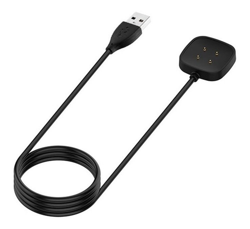 Cargador Y Sincronizador Premium Para Fitbit Versa 3 / Sense Color Negro
