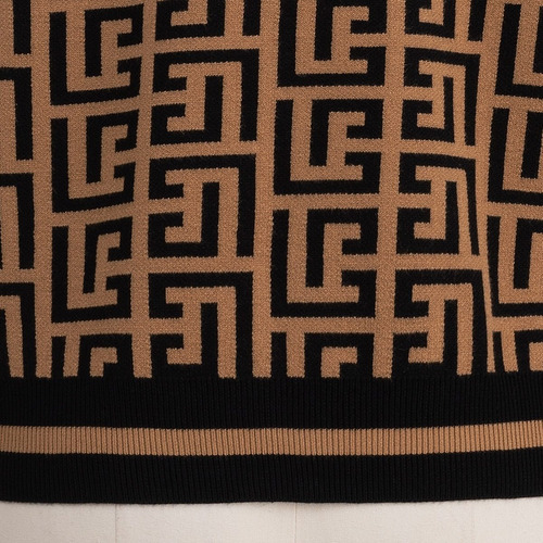 Imagen 7 de 7 de Sueter Cerrado Tejido Jacquard Monograma Strech Elegante.