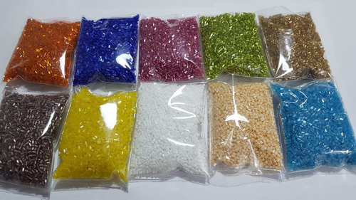 30.000 Vidrilhos 2mm P/ Artesanato C/ Cores Variadas Comprimento 2 Mm Cor Variadas Diâmetro 2 Mm