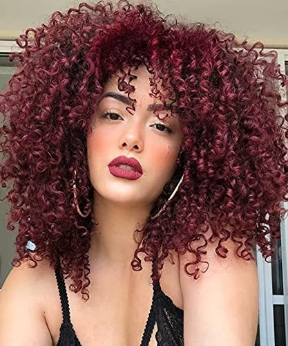 Khat Corto Curly Afro Pelucas De Piel Para Mujeres 67y25