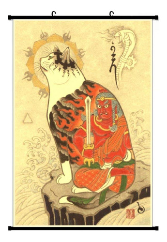 Fubuki Una Amplia Variedad Tatuaje Gato Samurai Japones 6 16