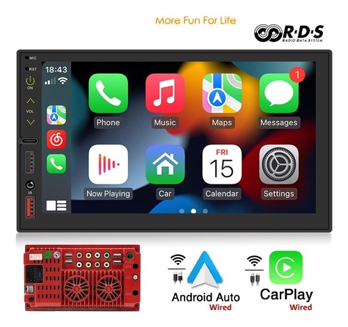 Jugador Mp5 Carplay Con Android Usb Dirección Auto Fm/am