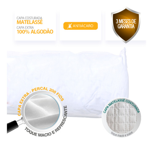 Travesseiro Alpino De Corpo 1,42m X 35cm Com Capa Removível