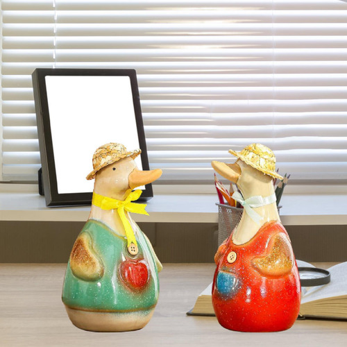 2x Estatuas De De Cerámica Figuras De Animales Lindas