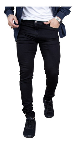 Jean Chupin Negro Hombre Elastizado Pantalon Calidad Premium