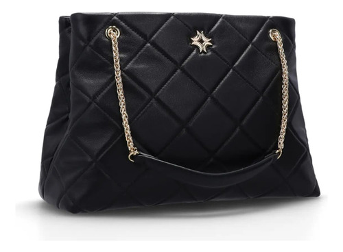 Bolsa Shopping Lua Da Lua Extra Grande Couro Saara Preto