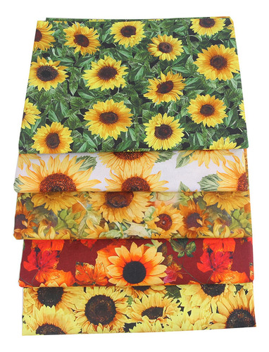 10 Piezas De Tela De Otoño, Patrón De Girasol, Material