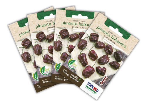 4x Semente De Pimenta Habanero Chocolate Topseed