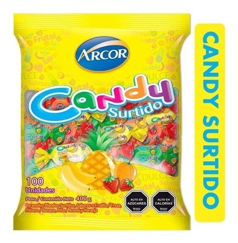 Masticable Candy Surtido Bolsa 100 Unidades