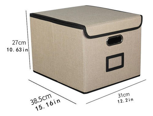 Hh Contenedor De Almacenamiento Plegable Con Tapas, Beige