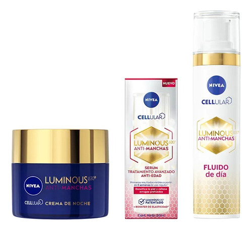 Kit Nivea Anti Manchas  Fluido+crema +serum Antiedad