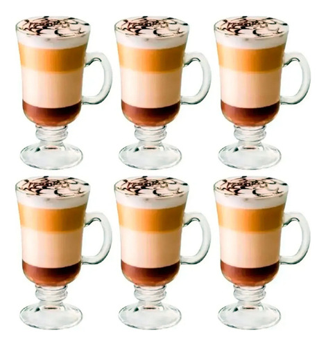 Jogo De Canecas Capuccino Chocolate Quente 250ml Cor Branco Liso