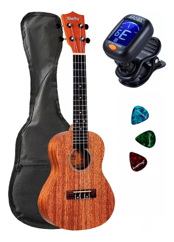 Kit Completo Ukulele Soprano Shelby Mogno Su21m +brinde