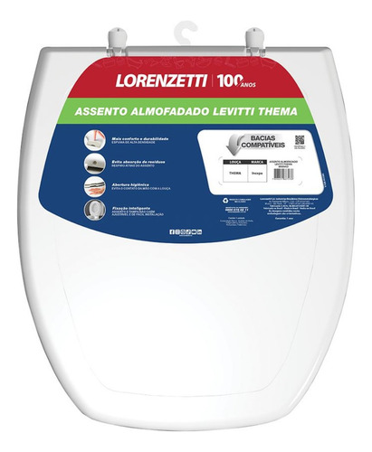 Assento Vaso Sanitário Almofadado Incepa Thema Lorenzetti Cor Branco