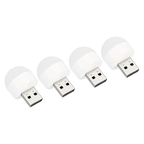 Lámpara De Noche Usb, Paquete De 4 Bombillas Led Minis...