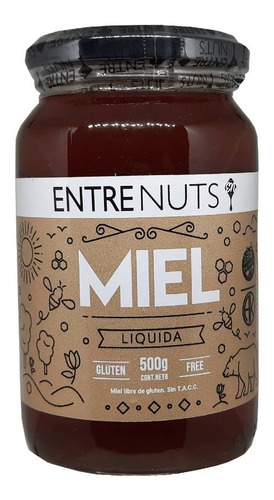 Miel De Abejas Liquida 100% Pura 500 Grs Entrenuts X 6u