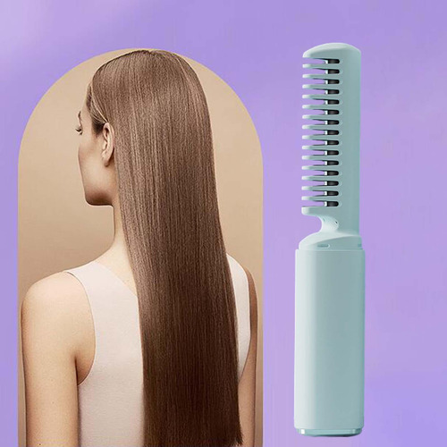 Cepillo Alisador De Pelo Inalámbrico, Rizador De Verde