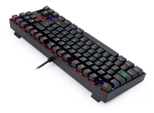 Teclado gamer Redragon Kumara K552 QWERTY Outemu Red español España color  negro con luz rainbow