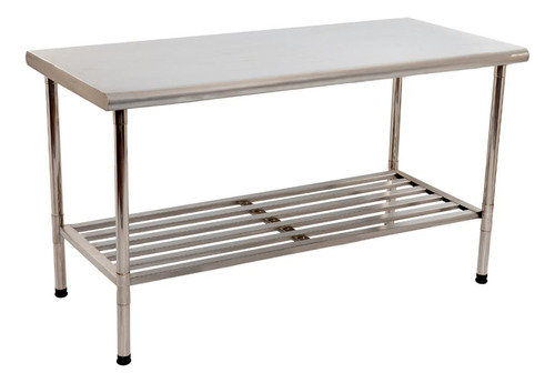 Mesa De Serviço 100% Aço Inox 1,50x70 Prateleira Reforçada