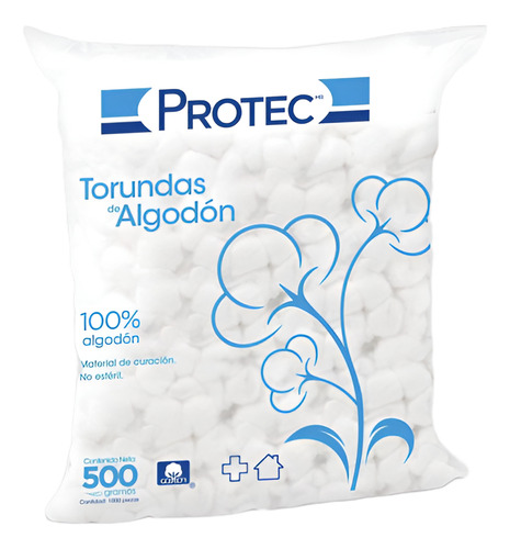 Torunda De Algodón Protec 500gms / 1,000 Torundas
