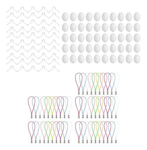 50x Suministros De Kit De Huevos De Pascua Sin Pintar Diy