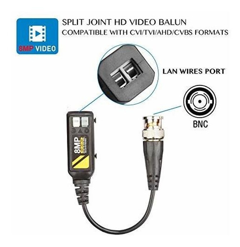 20 Pares De Conectores De Balun De Vídeo Pasivos Ahd/tvi/cvi