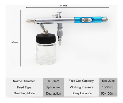 Kit De Aerógrafo De 0 35 Mm 1 Para Tartas De Uñas Tipo Arte