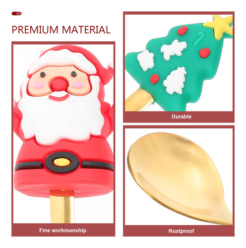 Juego De Cucharas Navideñas Para Servir Café