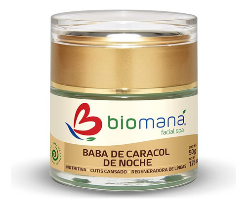 Crema Facial Biomaná Baba De Caracol 50g De Noche